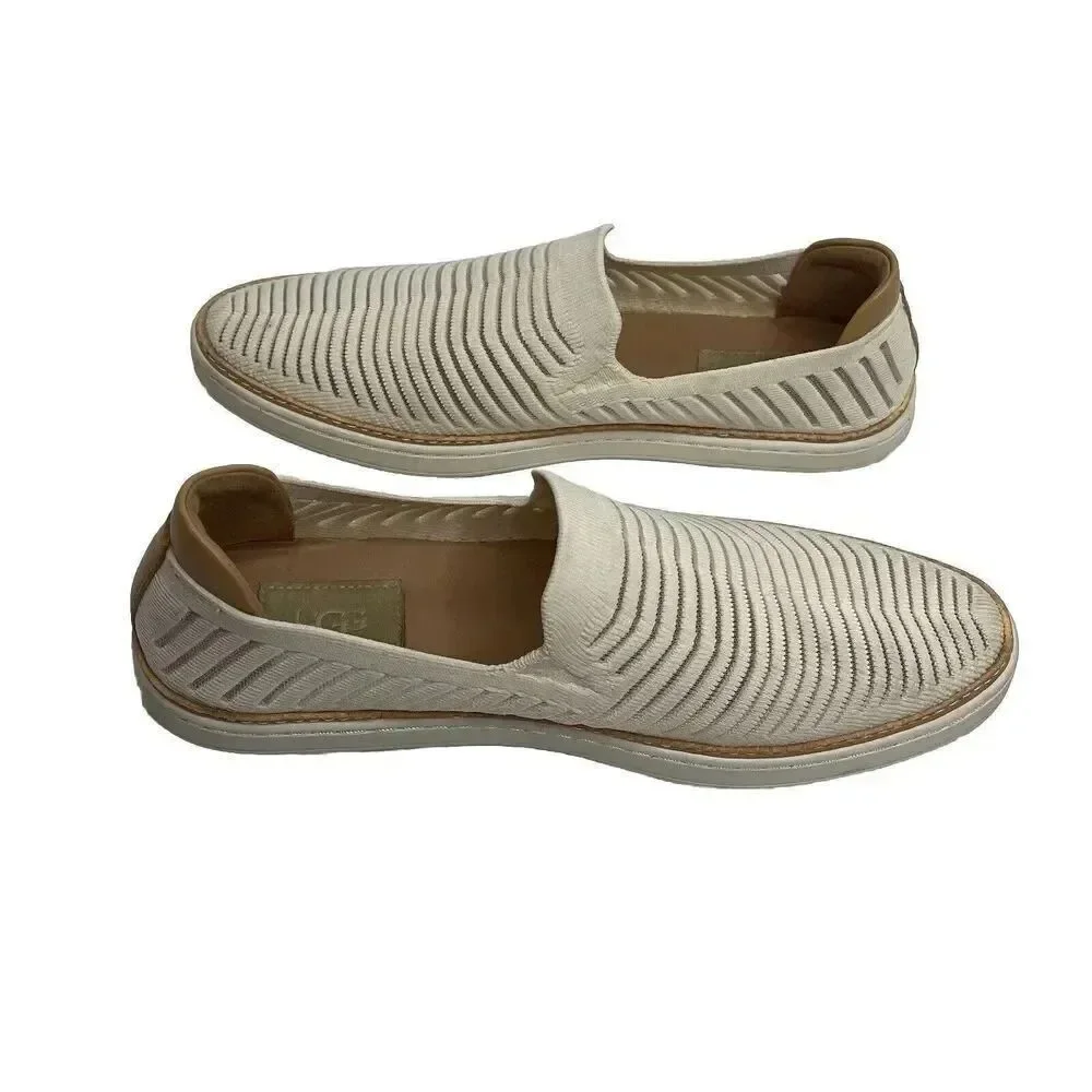 UGG Sammy Breeze Women's Size 9 Ivory Beige Rib Knit Sheer‎ Slide On Sneaker
